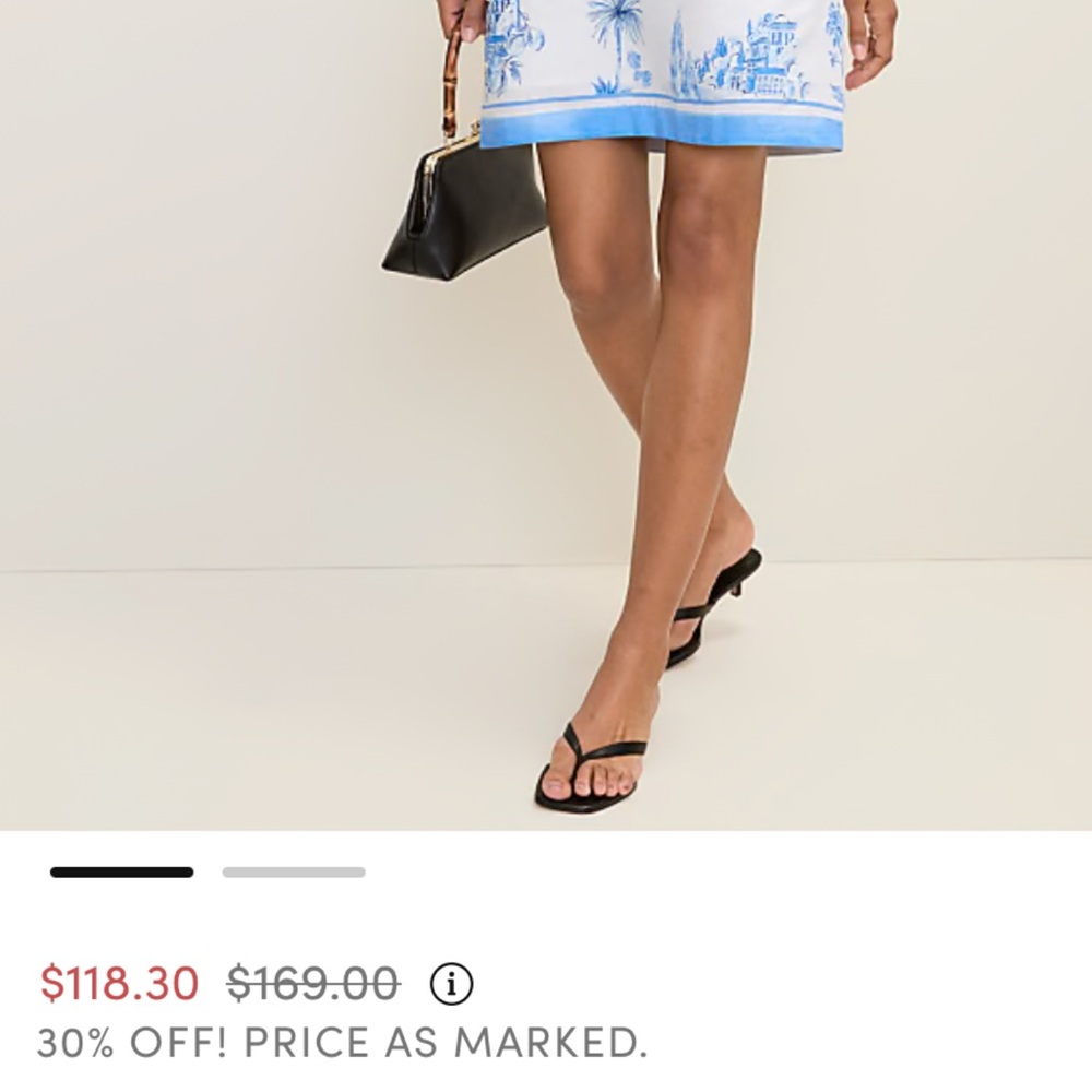 Sleeveless White Shift Dress with Blue Toile Print Ann Taylor - Picture 3 of 3